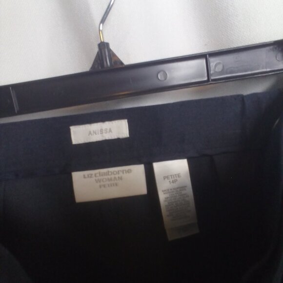 Liz Claiborne Pants 14P 14 Petite Anissa Straight Leg Blue - Picture 6 of 16
